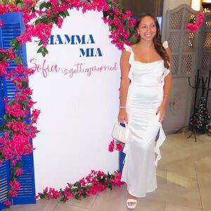 Selfie Leslie White Satin Dress